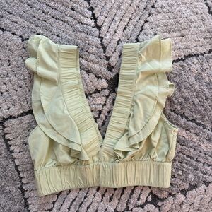 Abercrombie & Fitch Light Green Ruffled Top